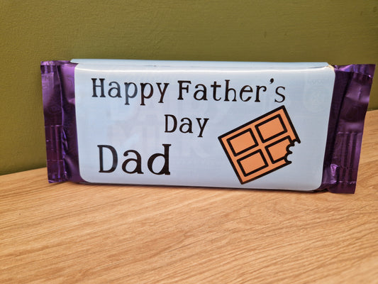 Personalised father's day chocolate bar