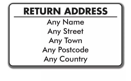 40 x Personalised address labels, ideal for return info on parcels or letters