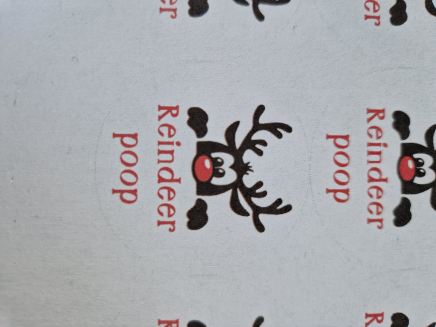 Reindeer poop stickers